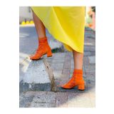irmona SMİLE ORANGE SÜET FİLELİ BAGCIKLI 5 CM TOPUKLU YAZLIK BOT
