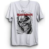 Iron Maiden, V-Full, Rock Metal Müzik Grubu Baskılı Unisex, %100 Pamuk Tişört - Beyaz - 2XL