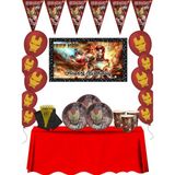Iron Man Afişli Lüx Marvel Demir Adam Ironman Doğum Günü Parti Süsleri Süsleme Seti - 16 KİŞİLİK