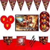 Iron Man Afişli Lüx Marvel Demir Adam Ironman Doğum Günü Parti Süsleri Süsleme Seti - 8 KİŞİLİK