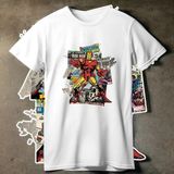 Iron Man Baskılı T-Shirt - Beyaz