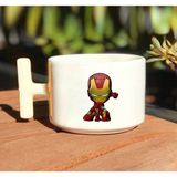 Iron-Man Karakter Baskılı Beyaz T Kulp Kupa Bardak - 300 cc