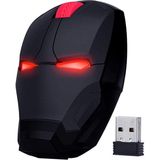 Iron Man Mouse 2,4 Ghz Gürültüsüz Sessiz Bilgisayar Faresi, LED Dekor Işığı Masaüstü Dizü