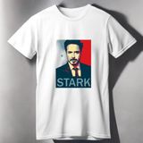 Iron Man Tony Stark Baskılı Oversize T-Shirt - Beyaz - XL
