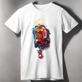 Iron Man ve Spiderman Baskılı Oversize T-Shirt - Beyaz