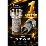 Iron Star 1 Adet F Uydu Konnektörü / Rg6 F Konnektör / Çanak Anten Bağlantı / Rg6 Uydu Kablo Konnektörü / Koaksiyel Kablo Ucu / Uydu Anten Kablosu F /konnektör-Kornektör-Jak-Bağlantı Aparatı