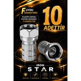 Iron Star 10 Adet F Uydu Konnektörü / Rg6 F Konnektör / Plastik Contalı / Rg6 Uydu Kablo Konnektörü / Koaksiyel Kablo Ucu / Uydu Anten Kablosu F Konnektörü /konnektör-Kornektör-Jak-Bağlantı Aparatı