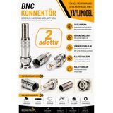Iron Star 2 Adet Yaylı Bnc Konnektör / Güvenlik Kamerası Bnc Konnektörü / Cctv Bnc Konnektör / Cctv Bnc Ucu / Bnc Kamera / Güvenlik Kamerası Kablo Bnc Ucu /konnektör-Kornektör-Jak-Bağlantı Aparatı