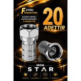 Iron Star 20 Adet F Uydu Konnektörü / Rg6 F Konnektör / Plastik Contalı / Rg6 Uydu Kablo Konnektörü / Koaksiyel Kablo Ucu / Uydu Anten Kablosu F Konnektörü /konnektör-Kornektör-Jak-Bağlantı Aparatı