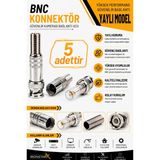 Iron Star 5 Adet Yaylı Bnc Konnektör / Güvenlik Kamerası Bnc Konnektörü / Cctv Bnc Konnektör / Cctv Bnc Ucu / Bnc Kamera / Güvenlik Kamerası Kablo Bnc Ucu /konnektör-Kornektör-Jak-Bağlantı Aparatı