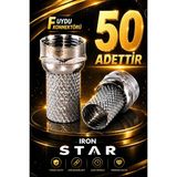 Iron Star 50 Adet F Uydu Konnektörü / Rg6 F Konnektör / Çanak Anten Bağlantı / Rg6 Uydu Kablo Konnektörü / Koaksiyel Kablo Ucu / Uydu Anten Kablosu F /konnektör-Kornektör-Jak-Bağlantı Aparatı