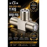 Iron Star Dişi Dişi Dişi T Fiş / 3'lü F Konnektör Dişi T Adaptör / F Konnektör T Çoklayıcı Dişi Dişi Dişi / Uydu Anten T Fiş Dişi 3 Yollu / F Tipi Dişi T Konnektör / Uydu Kablo T Adaptör F Dişi