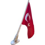 İroncaravan Tekne Bayrak Direği – Plastik - Tekne ve Botlar Için, 38 cm Uzunluk (Bayrak Dahil) - Beyaz - renk
