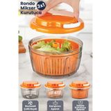 İronika 3 Fonksiyonlu İpli Karıştırıcı El Rondosu, Doğrayıcı, Salata Kurutucu, Gri