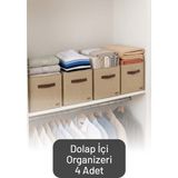 Ironika 4'lü Çok Amaçlı Dolap Içi Düzenleyici, Raf Düzenleyici, Oyuncak Çamaşır Saklama Kutusu 30X30X30 cm