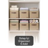 Ironika 6'lı Çok Amaçlı Dolap Içi Düzenleyici, Raf Düzenleyici, Oyuncak Çamaşır Saklama Kutusu 30X30X30 cm