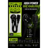 IRONSTAR 1 adet Bilgisayar Güç Kablosu 1.2 Metre / C13 Power Kablo 220V / Monitör Güç Kablosu / PC Kasa Power Kablosu / IEC C13 Güç Kablosu / Yazıcı Güç Kablosu / Power Kablo Bilgisayar Priz Kablosu