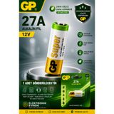 IRONSTAR 1 adet GP 27A pil / 27A 12V pil / Kumanda pili 27A / Oto alarm kumandası pili 27A / Garaj kapısı kumandası pili 27A / 27A alkalin pil / Uzaktan kumanda pili 27A / GP Super 27A 12V pil