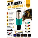 IRONSTAR 1 adet Profesyonel mikrofon jakı erkek / Erkek jak konnektör 3 pinli / Ses sistemi erkek konnektör / Sahne tipi ses bağlantı jakı / Mikrofon kablosu erkek soket / Amfi hoparlör bağlantı /canon-cannon