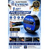 IRONSTAR 1 adet PVC izole bant / Elektrik bandı / Elektrik izole bandı / Siyah izole bant / PVC elektrik bandı 19 mm / Kablo izolasyon bandı / Elektrik tesisat bandı / Elektrik izolasyon bandı