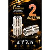 IRONSTAR 2 ADET F ara birleştirici / F dişi dişi adaptör / F konnektör ara ek aparatı / Uydu kablosu ek aparatı / kablo birleştirici / Anten kablosu ara birleştirici /konnektör-kornektör-jak-bağlantı aparatı