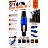 IRONSTAR 20 adet Speakon erkek konnektör / Hoparlör kablosu speakon / ses sistemi konnektörü / Amfi hoparlör bağlantı jakı / Ses kabini bağlantı fişi / Mikser / kornektör-jak-kablo ucu-bağlantı aparatı