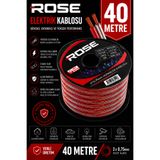 IRONSTAR 2X0.75 ELEKTRİK KABLOSU 40 METRE / 2X0.75 HOPARLÖR KABLOSU 40 METRE / anfi hoparlör bağlantı kablosu 40 metre / şeffaf hoparlör kablosu makara 40 metre / 0.75 KABLO / ses sistemi kablosu 2x0.75 40M