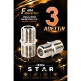 IRONSTAR 3 ADET F ara birleştirici / F dişi dişi adaptör / F konnektör ara ek aparatı / Uydu kablosu ek aparatı / kablo birleştirici / Anten kablosu ara birleştirici /konnektör-kornektör-jak-bağlantı aparatı
