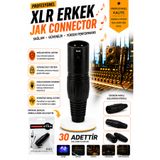 IRONSTAR 30 adet Profesyonel mikrofon jakı erkek / Erkek jak konnektör 3 pinli / Ses sistemi erkek konnektör / Sahne tipi ses bağlantı jakı / Mikrofon kablosu erkek soket / Amfi hoparlör bağlantı /canon-cannon