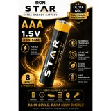IRONSTAR 8 adet AAA pil / İnce kalem pil / AAA 1.5V pil / R03 pil / Kumanda pili / Saat pili / Mouse pili / Kablosuz klavye pili / Oyuncak pili / AAA çinko pil / Mikro kalem pil