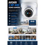 IRONSTAR AV-DF214 Avenir 2 MP AHD Dome Güvenlik Kamerası 1080P Full HD CCTV Kamera Gece Görüşlü İç M