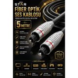 IRONSTAR Fiber optik ses kablosu 5 metre / Toslink kablo 5 metre / Optik ses kablosu 5m / Dijital optik ses kablosu / SPDIF optik ses kablosu / soundbar optik ses kablosu / Ev sinema sistemi optik ses kablosu
