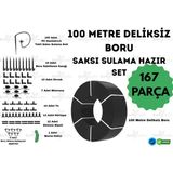 İrritime 100 Metre Deliksiz Damla Sulama Borusu ve Saksı Sulama Seti - 2lt/h