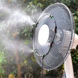iRuiZhe Dış Mekan Fan Sis Soğutma Sistemi Kiti Veranda Vantilatörü, Bahçe Serası için 19,6 FT (5,9 M) Buğu Hattı ve 5 Metal Sis Nozulu + Galvanizli Prinç Adaptör Uygun