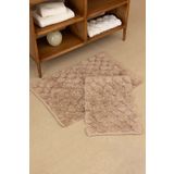 İrya Mellow 2’li Takım Banyo Paspası %100 Pamuk 40x60 + 60x90 Bej