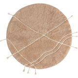 İrya Travertine Kahverengi %100 Pamuk Yuvarlak Banyo Paspası 100 x 100 cm