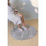 İrya Travertine Yuvarlak Banyo Paspası %100 Pamuk 100x100 Gri