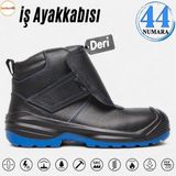 Iş Ayakkabısı 44 Numara Deri Kompozit Burunlu Kaynakçı Inşaatçı Tekstil Güvenlik Ayakkabı Bot Cırtlı - Lacivert - Açık Mavi