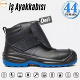 İş Ayakkabısı 44 Numara Deri Kopozit Burunlu Kaynakçı İnşaatçı Tekstil Güvenlik Ayakkabı Bot Cırtlı