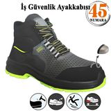 İş Ayakkabısı 45 Numara Süet Delikli Nefes Alan Çelik Burunlu İnşaatçı Tekstil Güvenlik Ayakkabı Bot