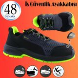 İş Ayakkabısı Çelik Demir Burunlu 48 Numara Nubuk Bağcıklı Sportif Güvenlik İnşaatçı Ayakkabı