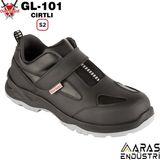 İş Ayakkabısı Kompozit Burunlu Cırtlı GL-101 S2 - Siyah - Gri