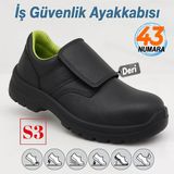 İş Ayakkabısı S3 Cırtlı 43 Numara Deri Çelik Burunlu Kaymaz Tabanlı Güvenlik Kaynak Ayakkabıları