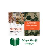 İş Bankası Kültür Yayınları Dünya Tarihi Ansiklopedisi (Ciltli) + Geometri + Dünya Klasiği Hediye