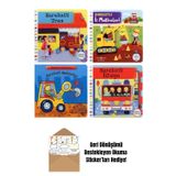 İş Bankası Kültür Yayınları Hareketli Tren+İş Makineleri+Makineler+İtfaiye + Okuma Sticker'Ları