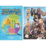 İş Bankası Kültür Yayınları Kerem ile Minik Canavarlar - Karanlıktaki Canavarlar: Çılgın Çizgi Romanlar + 1 Kitap Daha (Set) - Hayır