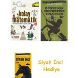 İş Bankası Kültür Yayınları Kolay Matematik: 122 Matematik Problemi ve Ayrıntılı Çözümleri (Kapak Resmi Değişebilir) + Dünyanın Merkezine Yolculuk + Siyah Inci Hediye