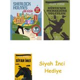 İş Bankası Kültür Yayınları Sherlock Holmes Gibi Düşün + Dünyanın Merkezine Yolculuk + Siyah Inci Hediye