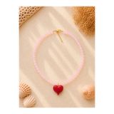 i&s design Murano Pembe Kalp Cam Kolye