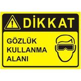Iş Gözlüğü Kullan Levhası - Yeşil - Beyaz
